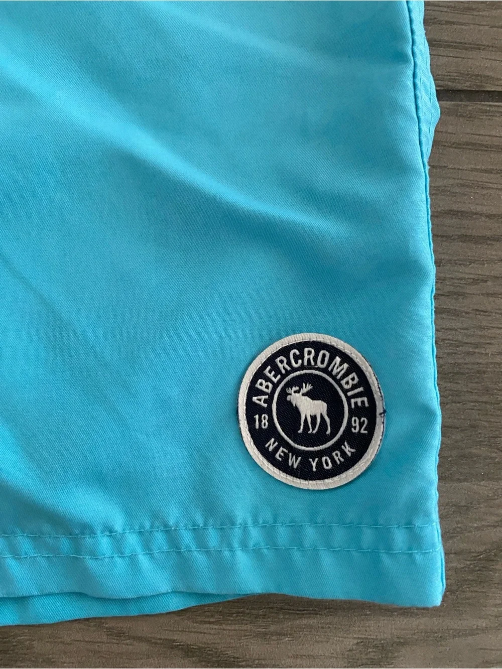 Abercrombie Kids Boys Color Changing Swim Trucks - Aqua Blue with Palm Trees